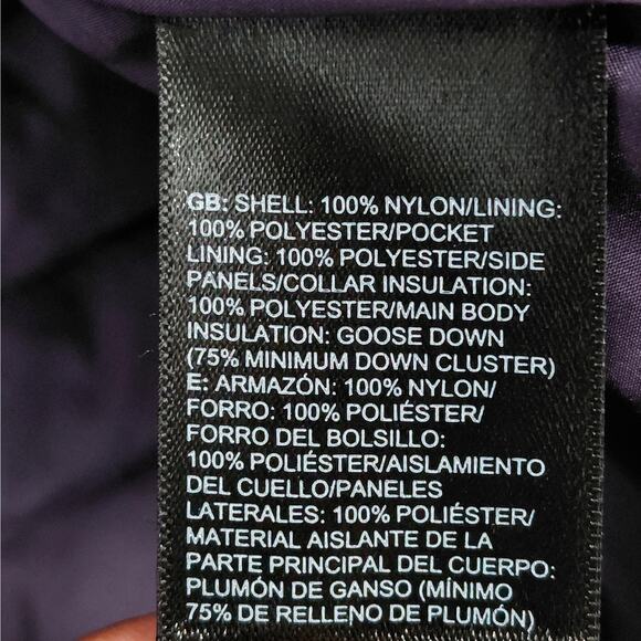 The North Face Womens 550 Down Puffer Vest Sz Large Purple Quilted Zip Jacket - Picture 9 of 9